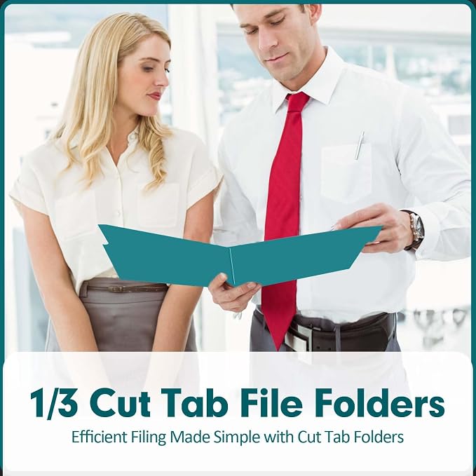 File Folder, PANDRI 120 Pack File Folder, 1/3 Cut Tab, Letter Size, Filing - Image 6