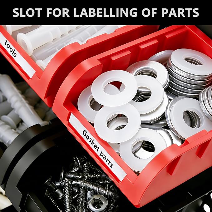 30Pcs Plastic Wall Mounted Storage Bins Parts Rack Nuts And Bolt Bins Organizer - Image 3