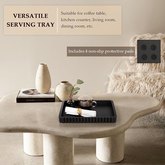 Concrete Decorative Tray for Coffee Table Decor, Rectangular Modern Decorative - Image 6