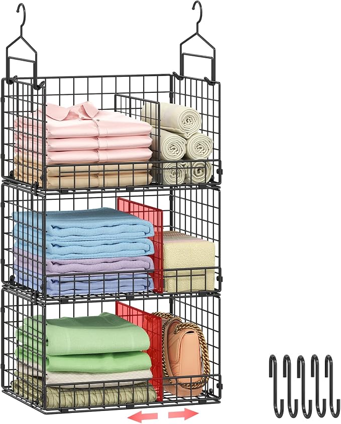 Sonyabecca 3-Tier Extra Large Closet Hanging Organizer by Sonyabecca