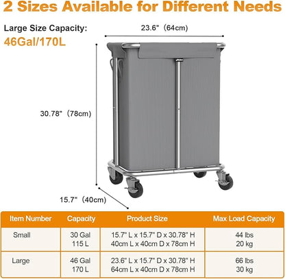 Hodonas Laundry Basket with Wheels, Rolling Laundry Hamper, 46 Gallons - Image 6