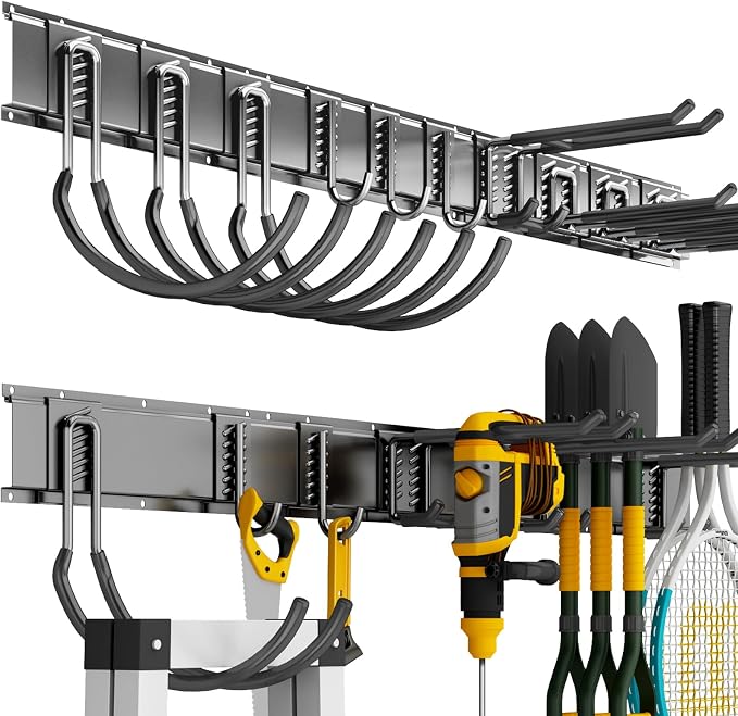 Shed Tool Organizer Wall Mount, 64inch Heavy Duty Garden Tool organizer Storage by CRXCRC
