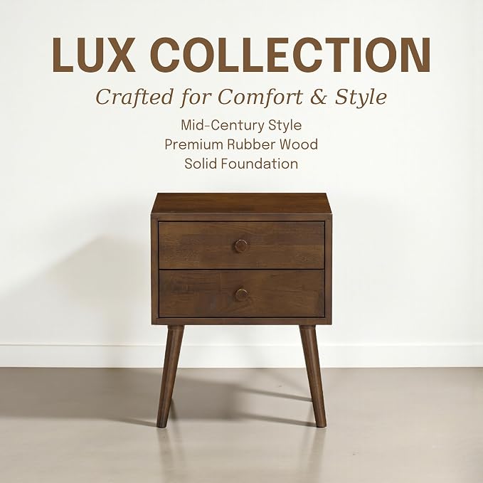 NTC Lux Nightstand with 2 Drawers, Featuring Adaptable Design, 150 lbs Load - Image 3