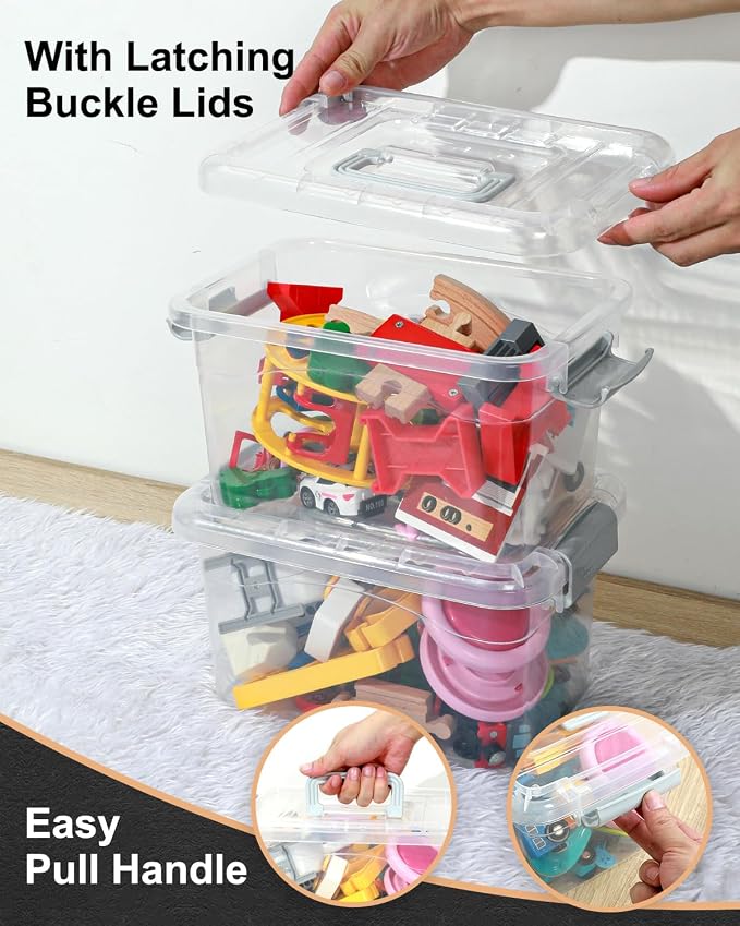 EOENVIVS Plastic Storage Bins 7 Quart-Storage Organizer Bins - Image 5
