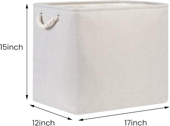Bidtakay Fabric Beige Baskets Extra Large Organization Baskets - Image 5