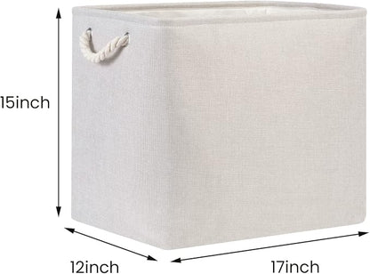 Bidtakay Fabric Beige Baskets Extra Large Organization Baskets - Image 5