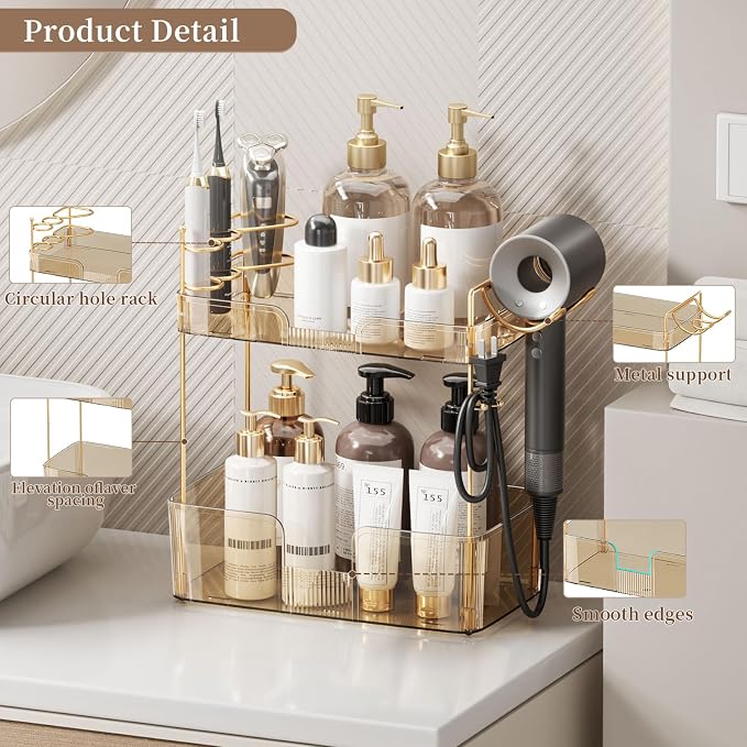 YCIA&DONE Bathroom Counter Organizer, Large Makeup Organizer Countertop - Image 2