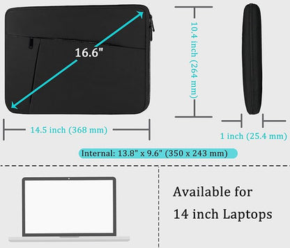 Laptop Sleeve case 14 inch, Protective Soft Padded Computer Carrying Bag - Image 5