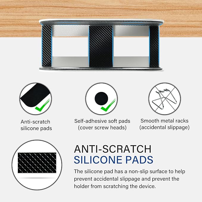 BYMECOST Under Desk Laptop Mount, Metal Under Desk Storage Holder, - Image 3