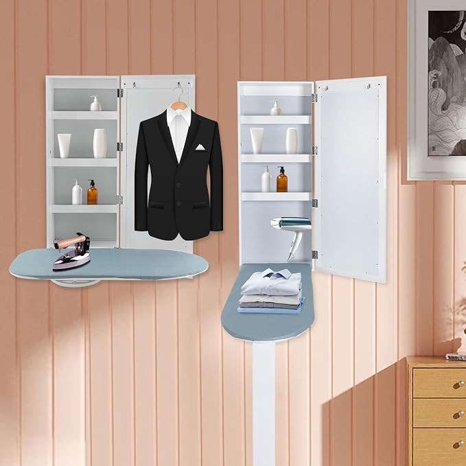Wall Mounted Ironing Board Cabinet, Built in Swivel Ironing Board Folding - Image 4