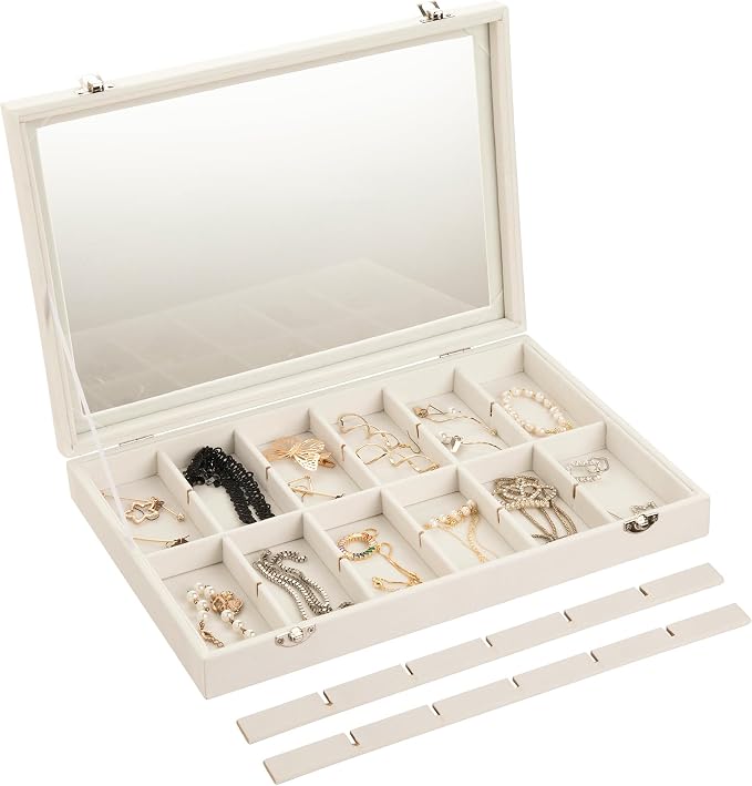 Frebeauty Velvet Jewelry Tray, 24 Grid Jewelry Organizer - Image 5
