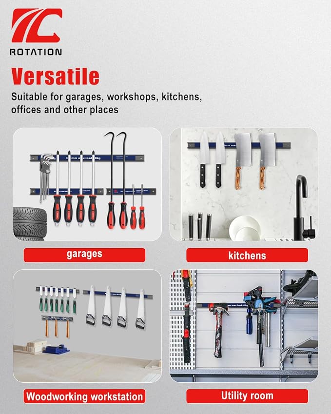 ROTATION Magnetic Tool Holder Set, 18.5”/11.8”/7.8”, 3-Piece Multi-Size - Image 5