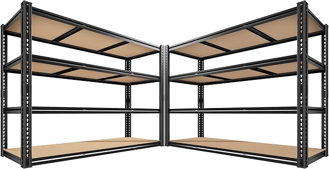ROOMFAVE 2800LBS Garage Shelving 60" W Metal Shelving Storage Shelves Heavy by RoomFave-organizeyourjoy
