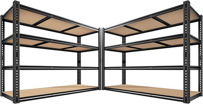 ROOMFAVE 2800LBS Garage Shelving 60" W Metal Shelving Storage Shelves Heavy by RoomFave-organizeyourjoy