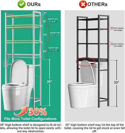 Kalrin Over-The-Toilet Storage Rack, 4-Tier Bathroom Organizer Shelf Over Toilet - Image 2