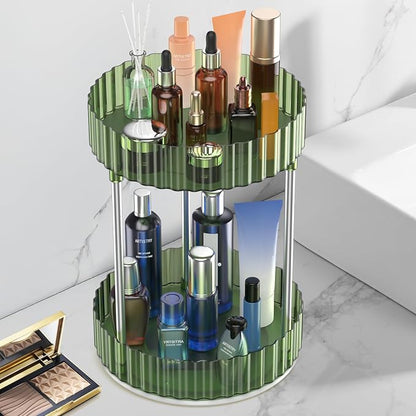 Makeup Organizer, 360° Rotating Makeup Organizer, 2-Tier Round Rotating by WNYT