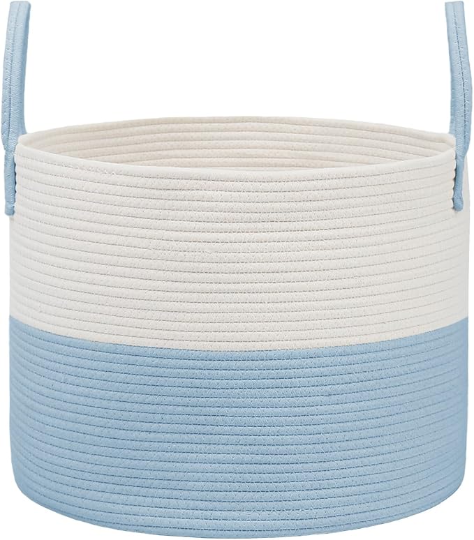 JMvicyroam 65L Extra Large Machine Washable Cotton Rope Blanket Basket | by JMvicyroam