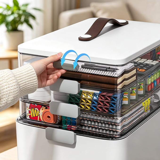 MOPUP 4-Tier Medicine Craft, Organizer Storage, Portable Latch Bin - Image 7