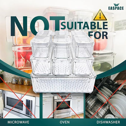 10-Pack Clear Fridge Organizer Bins - Image 5
