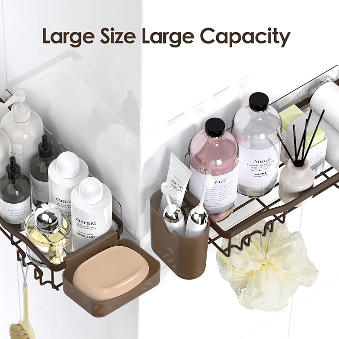 Shower Caddy Adhesive Shower Organizer 7-Pack, Rustproof Stainless Steel - Image 8