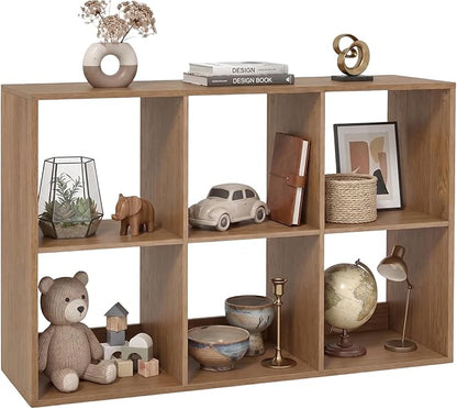 POWERSTONE 6 Cube Storage Organizer, 3 Tier Cubby Bookshelf Freestanding - Image 3