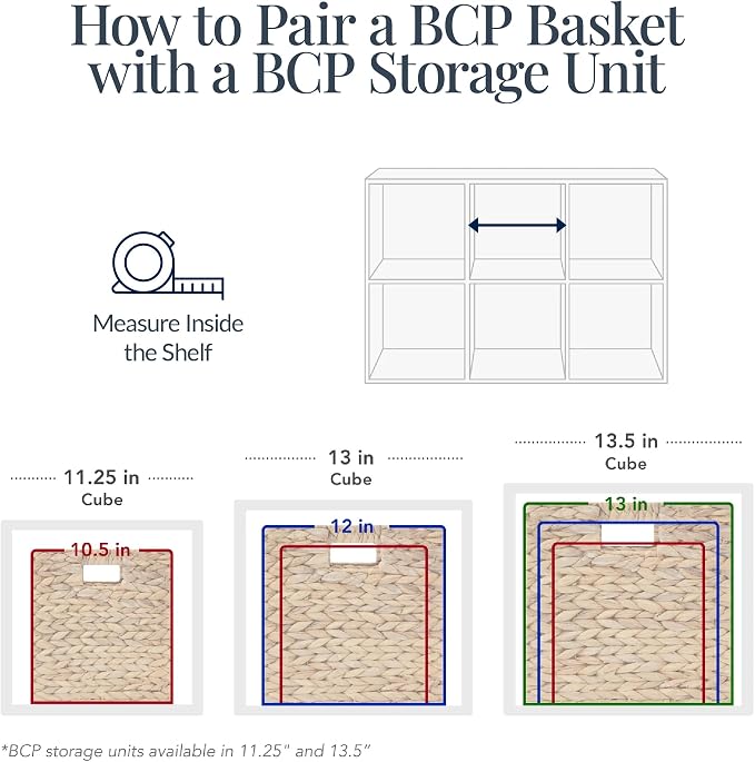 Best Choice Products 12x12in Pack of 5 Cube Storage Baskets, Water Hyacinth - Image 6