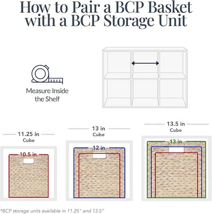 Best Choice Products 12x12in Pack of 5 Cube Storage Baskets, Water Hyacinth - Image 6