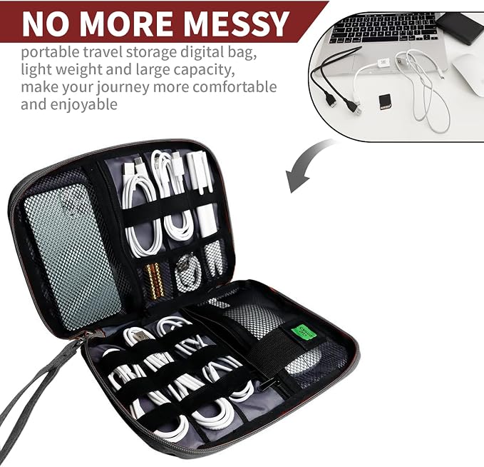 Lcsmaokin Electronics Travel Organizer, Portable Waterproof Electronic Travel - Image 2