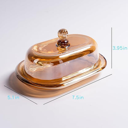 7.5" Glass Butter Dish with Lid - Image 8