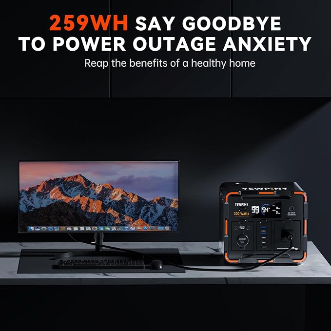 300W Portable Power Station, Solar Generator 259Wh, 000mAh LiFePO4 Battery - Image 8