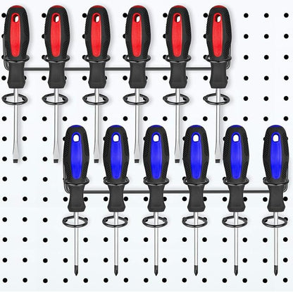 Hotop 2 Pieces Pegboard Screwdriver Holder Peg Board Tool Utility Hooks - Image 4