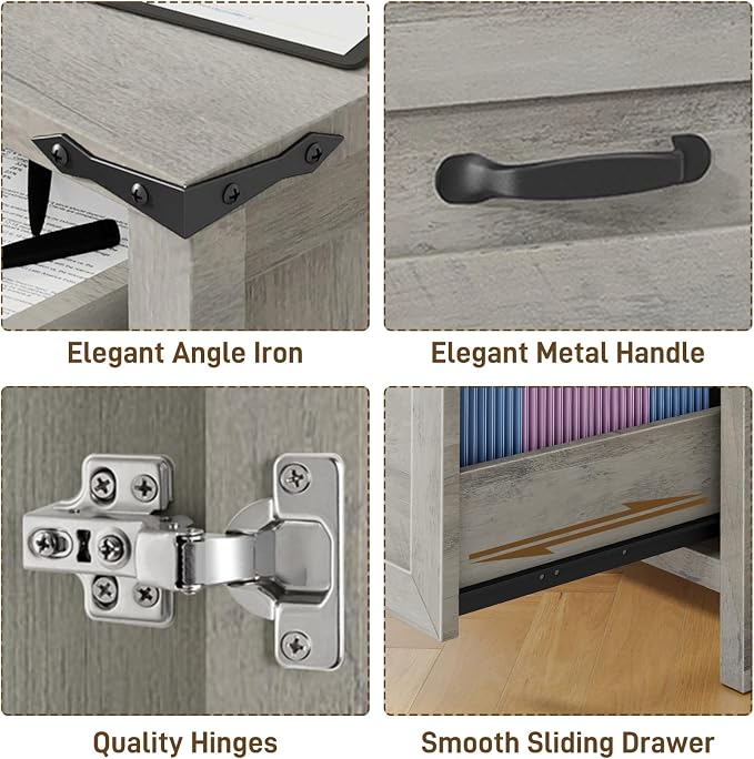 3 Drawers Farmhouse File Cabinet - Image 7