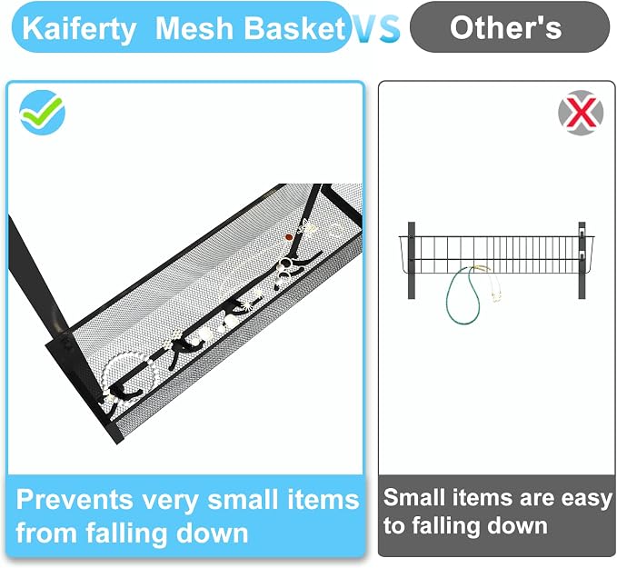 Kaiferty Over The Door Hooks Organizer, Over Door Hanger Towel Rack Mesh Basket - Image 2