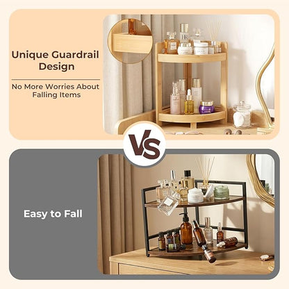 2026 New Bamboo Standing Shelf, 2 Tier Corner Shelf Stand, bathroom - Image 4