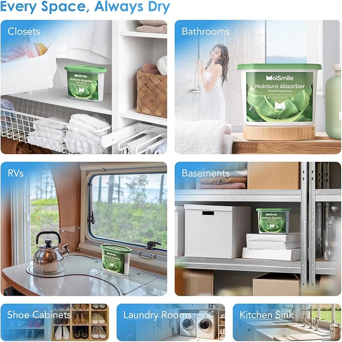 Moisture Absorbers 12 Pack, Fresh Fragrance Closet Dehumidifier - Image 8