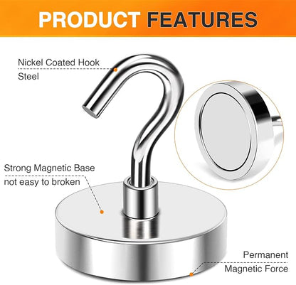 MIKEDE Strong Magnetic Hooks, 120Lbs Heavy Duty Magnetic Hooks - Image 4