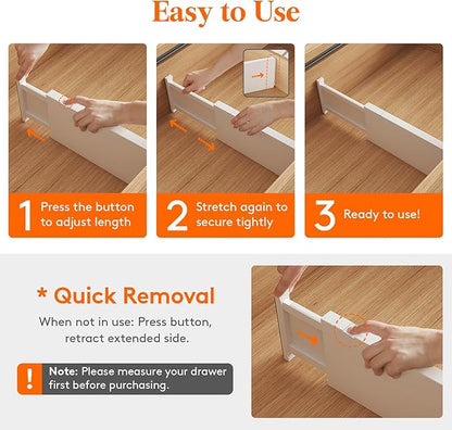 Lifewit 5" Tall Upgrade Drawer Dividers, Adjustable Deep Drawer Organizer | - Image 3