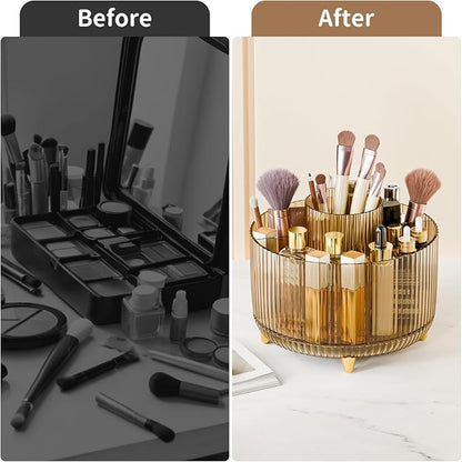 360° Rotate Makeup Brush Holder Organizer, Makeup Organizers Countertop - Image 6