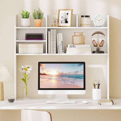 Tangkula Desktop Bookshelf for Computer Up to 32”, 37” Countertop Storage Hutch - Image 5