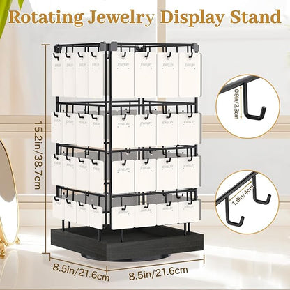 MODOWEY 360 Rotating Earring Cards Organizer Holder Stands - Image 2