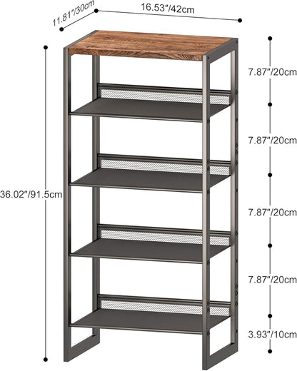 CHEMPFR Narrow 5-Tier Shoe Rack, Slim Space-Saving Shelf - Image 3