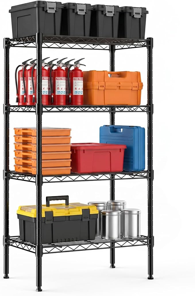 NEWBULIG 5-Tier Wire Storage Shelves, 200 lbs Heavy Duty Steel Rack, tool-free by NEWBULIG