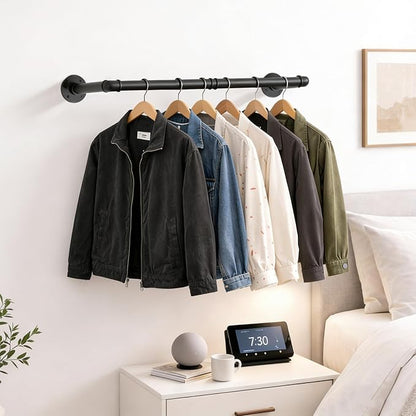 Svyrilk 38.4" Wall Mounted Clothes Rack | Heavy Duty Iron Industrial Pipe - Image 5