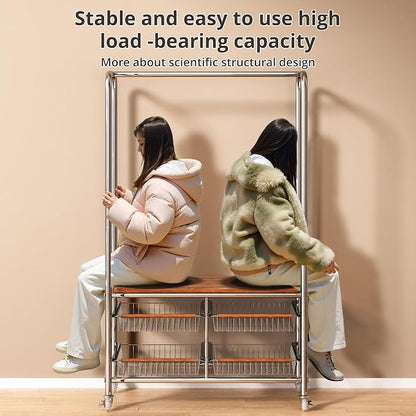 Rolling Clothing Garment Rack for Hanging Clothes–Portable Indoor Wardrobe - Image 7