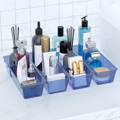 WOWBOX 9 Pack Clear Drawer Organizer Set, Acrylic Drawer Storage Trays - Image 6