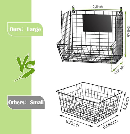 X-cosrack Metal Wire Basket Wall Mount, 3 Tier Wall Storage Basket Organizer - Image 7