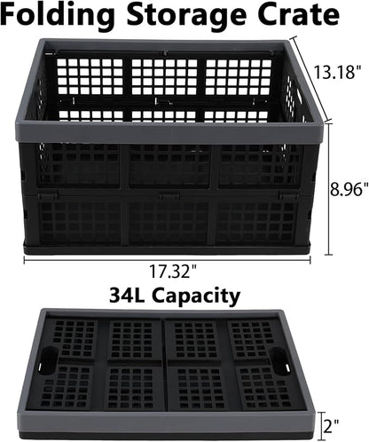 Foldable Storage Crates, Stackable Design, Built-in Handles, Space-Saving - Image 2