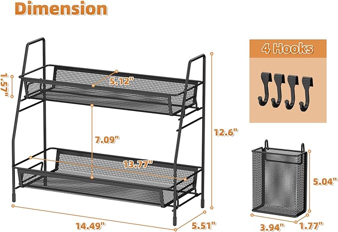 VITVITI 2-Tier Bathroom Organizer Countertop, Metal Wire Mesh Bathroom Counter - Image 6