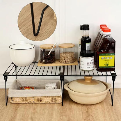 1/2-Piece Set freezer organizer, Stackable Cabinet Organizer Shelves, Foldable - Image 8
