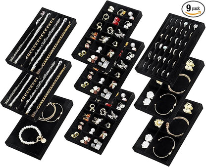 SPAKOWN Jewelry Drawer Organizer Inserts Set of 9, Jewelry Trays by SPAKOWN